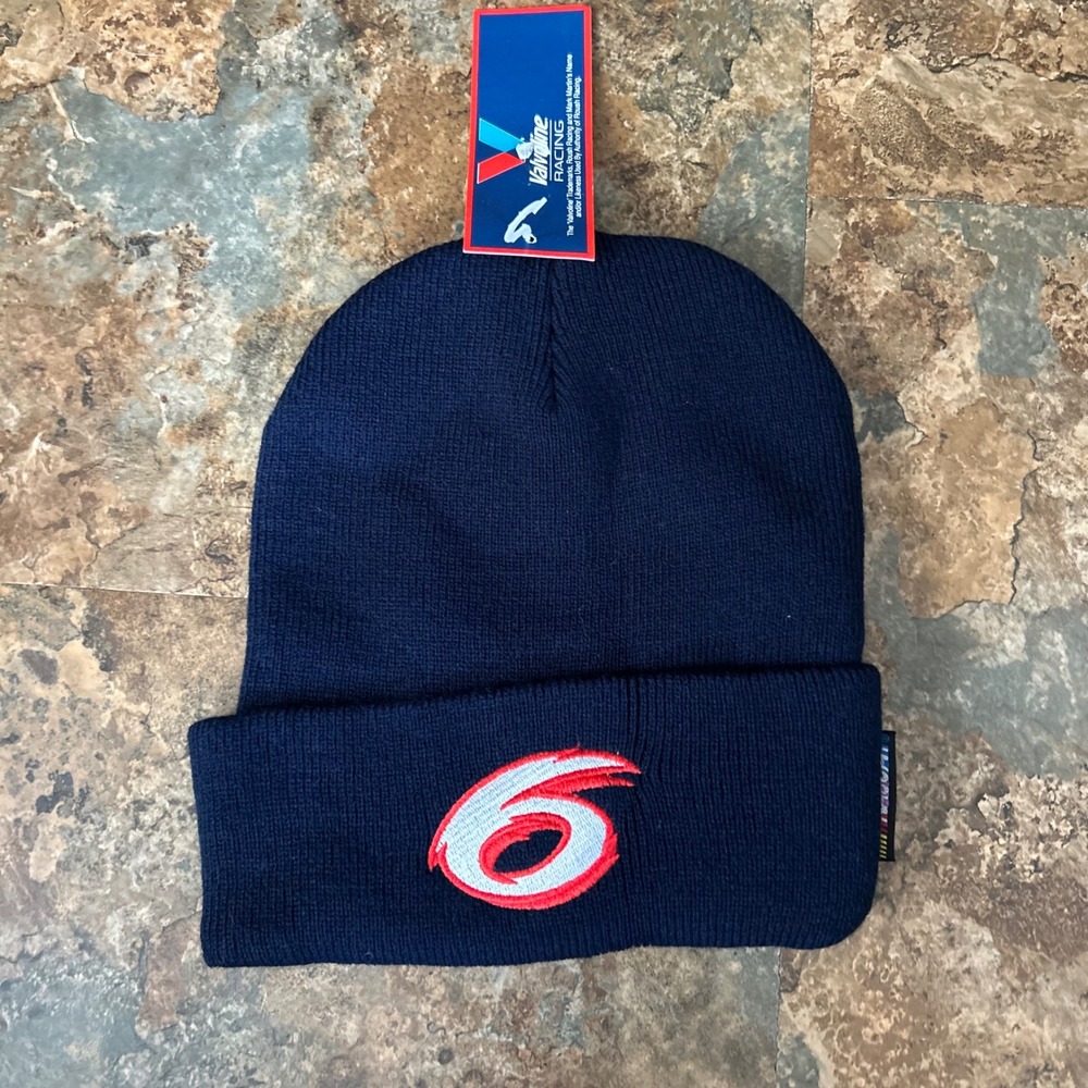 Vintage Nascar Valvoline Racing Mark Martin 6 Hat Beanie Cap Mens Blue